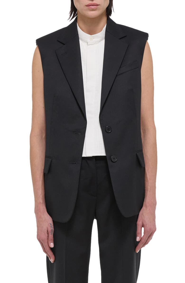 Helmut Lang Virgin Wool Vest, Main, color, Black