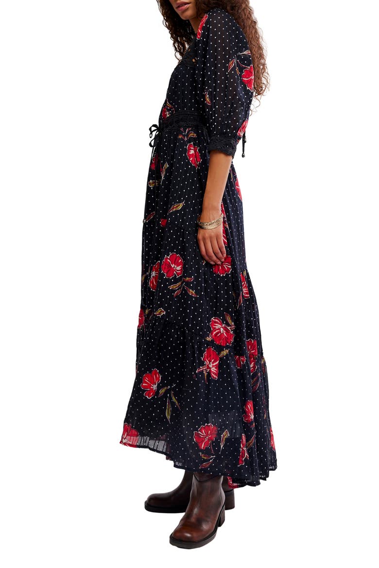 free people lace flower dress Free People ditsy floral lace trim smock mini dress