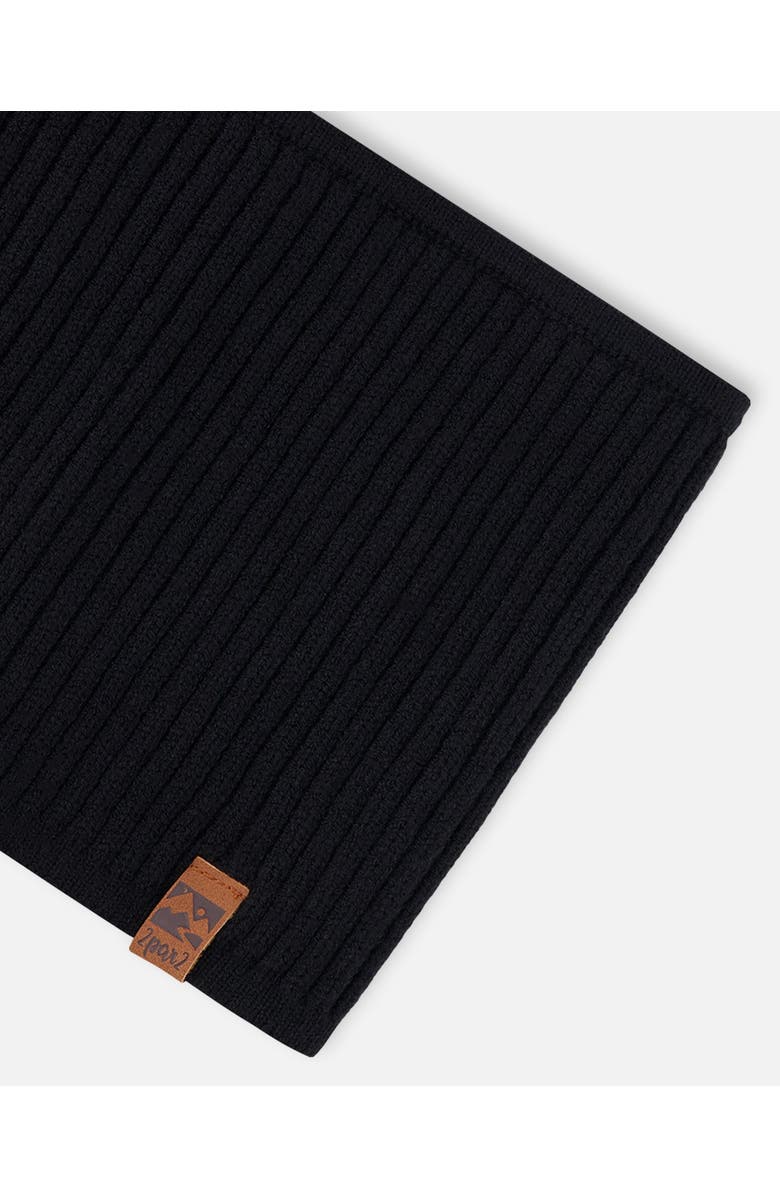 Deux par Deux Gender Inclusive Soft Ribbed Knit Neck Tube, Alternate, color, Black