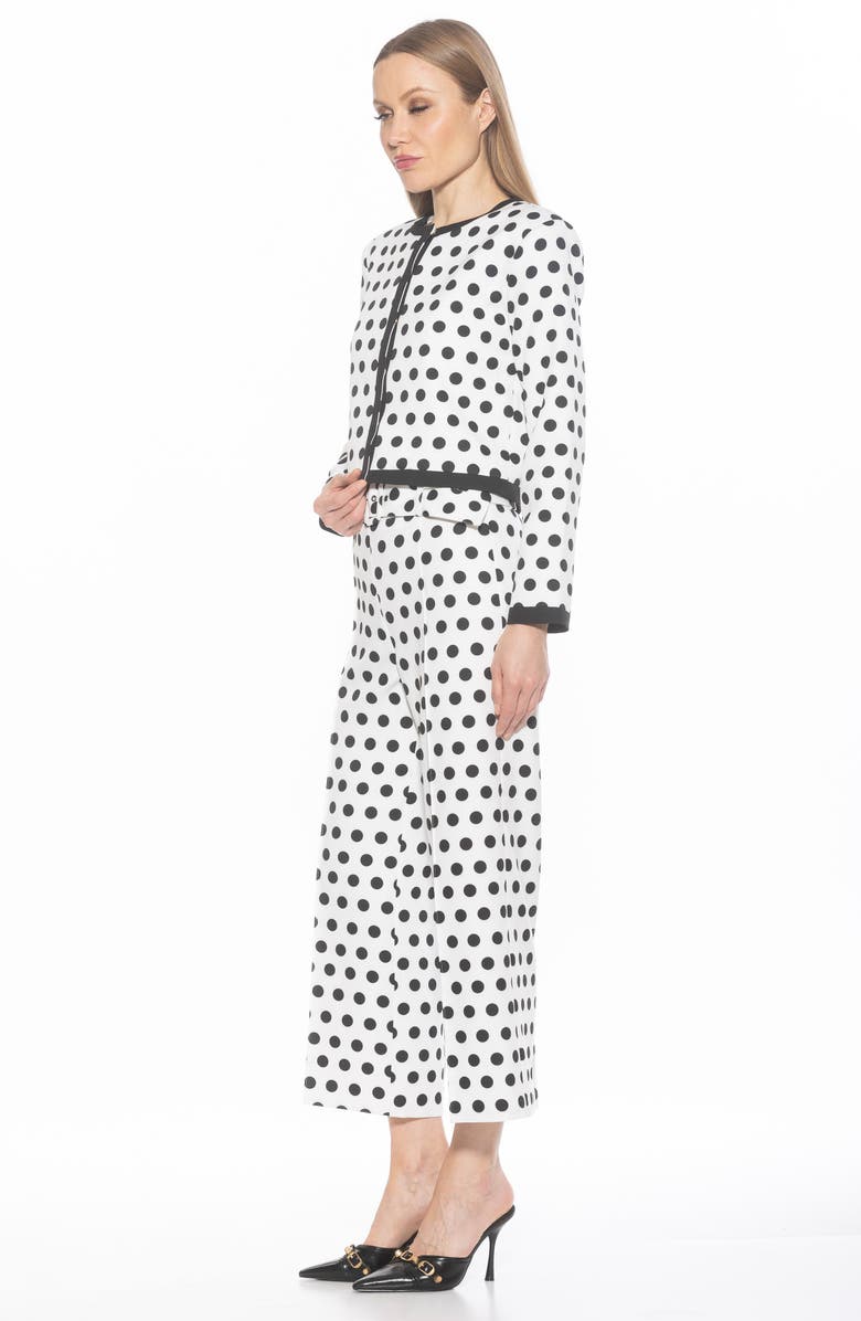 Alexia Admor Rose Jacket, Alternate, color, Black White Polka Dots