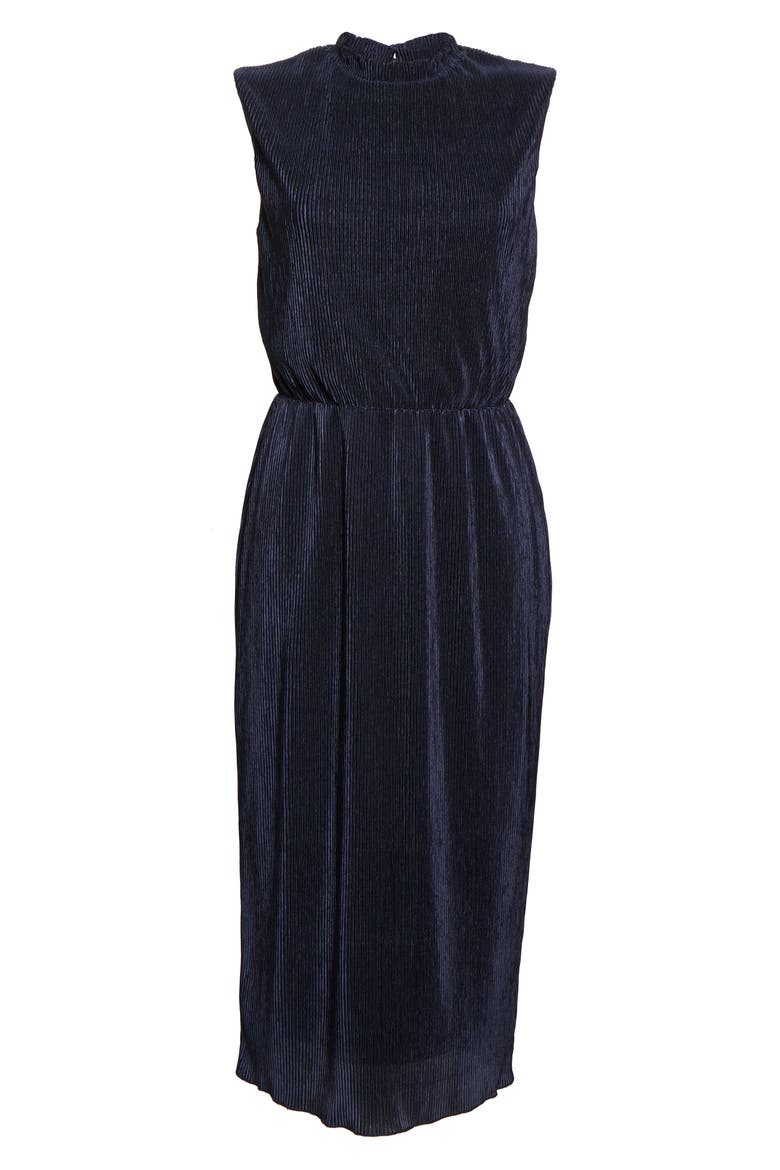 Sleeveless Midi Dress, Alternate, color, NAVY
