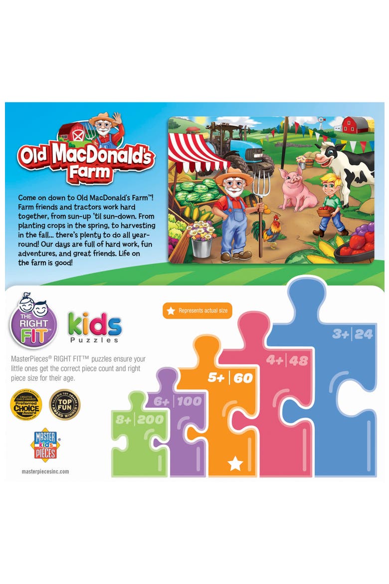 Old MacDonald Market Day 60 Piece Puzzle, Alternate, color, Multicolor