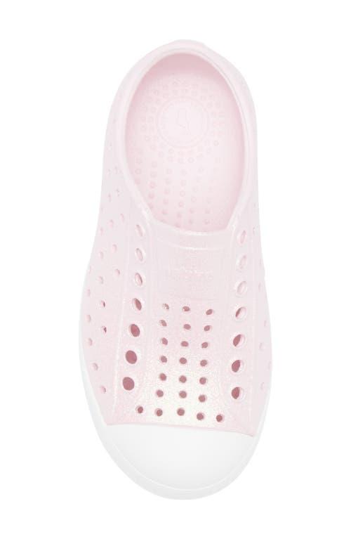 Native Shoes Kids' Jefferson Bling Slip-on Sneaker In Barely Pink Bling/white