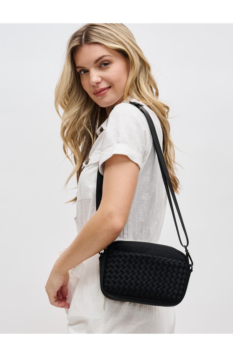 Sol and Selene Inspiration - Woven Neoprene Crossbody Bag, Alternate, color, Black