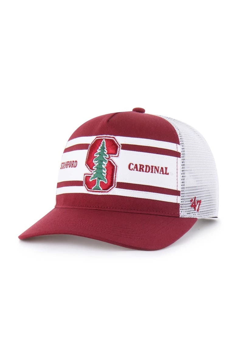 '47 Youth '47 Cardinal/White Stanford Cardinal Super Stripe Hitch Adjustable Trucker Hat, Main, color, Cardinal