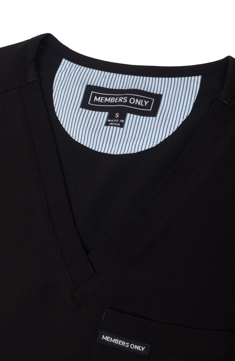 Members Only Palermo 4-Pocket Scrub Top, Alternate, color, Black