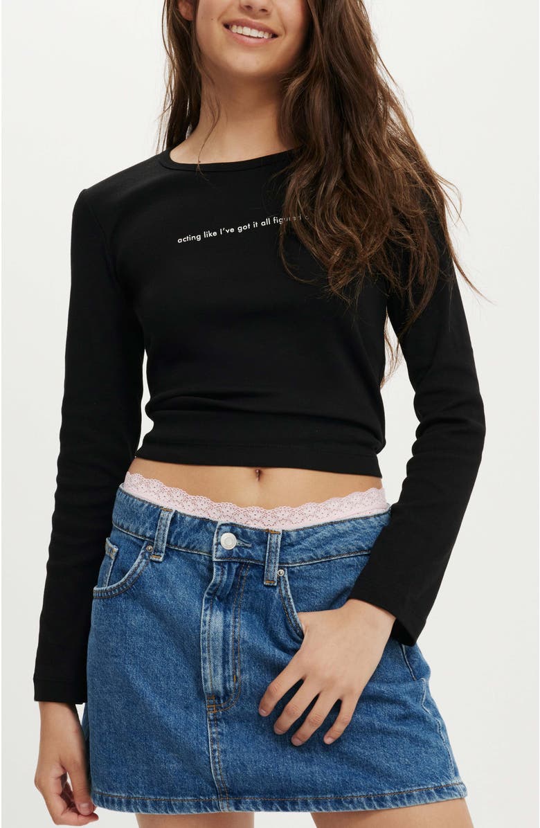 Cotton On Rib Longsleeve Graphic Tee, Main, color, 