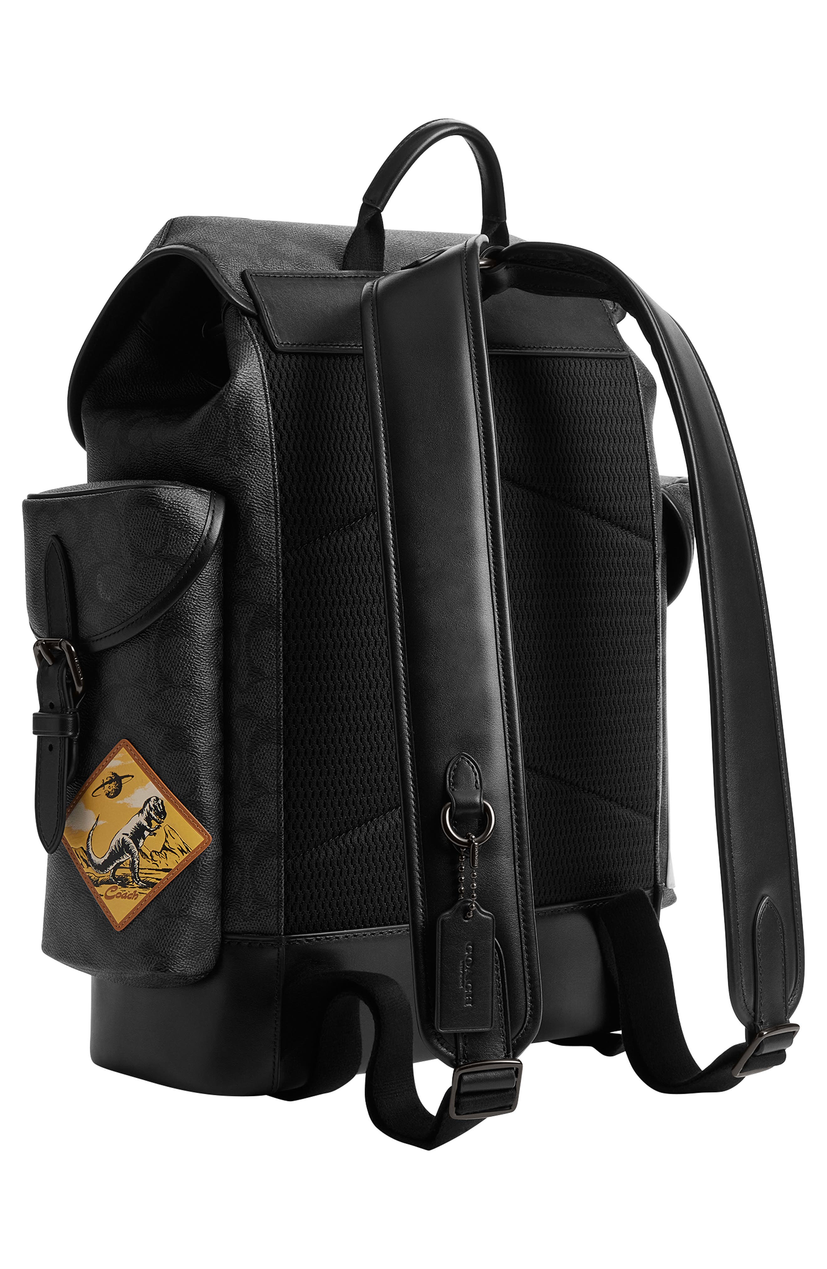 COACH Hitch Patch Embellished Signature Coated Canvas Backpack, Alternate, color, 