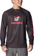 Columbia Men's Columbia Heather Charcoal Georgia Bulldogs PFG Terminal Tackle Omni-Shade Raglan Long Sleeve T-Shirt