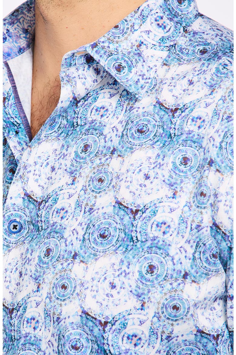 Ripon Cotton Button-Up Shirt, Alternate, color, BLUE
