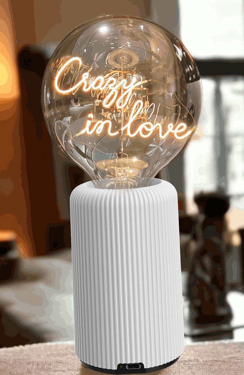 Message in the Bulb Crazy in Love Bulb Portable Table Lamp, Alternate, color, 