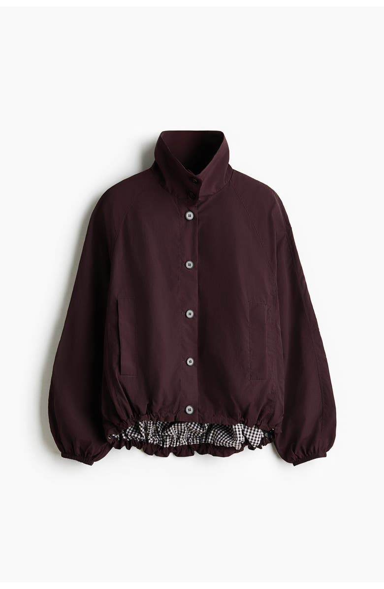 H&M Oversized bubble-hem jacket, Alternate, color, Dark Brown
