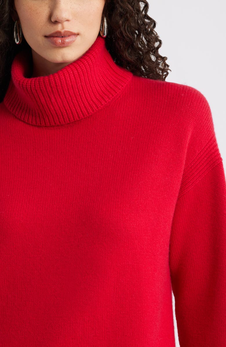 Nordstrom Wool & Cashmere Turtleneck Sweater, Alternate, color, Red Lychee