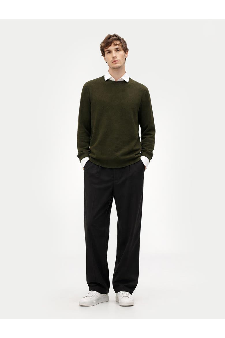 Timeless Crewneck Cashmere Sweater, Alternate, color, avocado