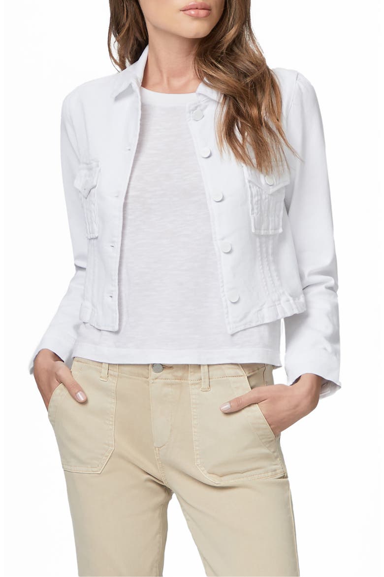 Pacey Crop Denim Jacket, Main, color, CRISP WHITE