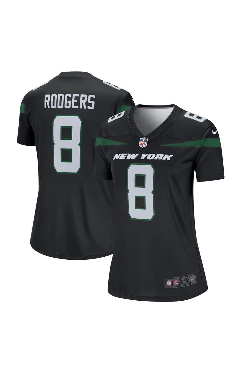 Nike Women's Nike Aaron Rodgers Stealth Black New York Jets Alternate Legend Player Jersey, Main, color, 