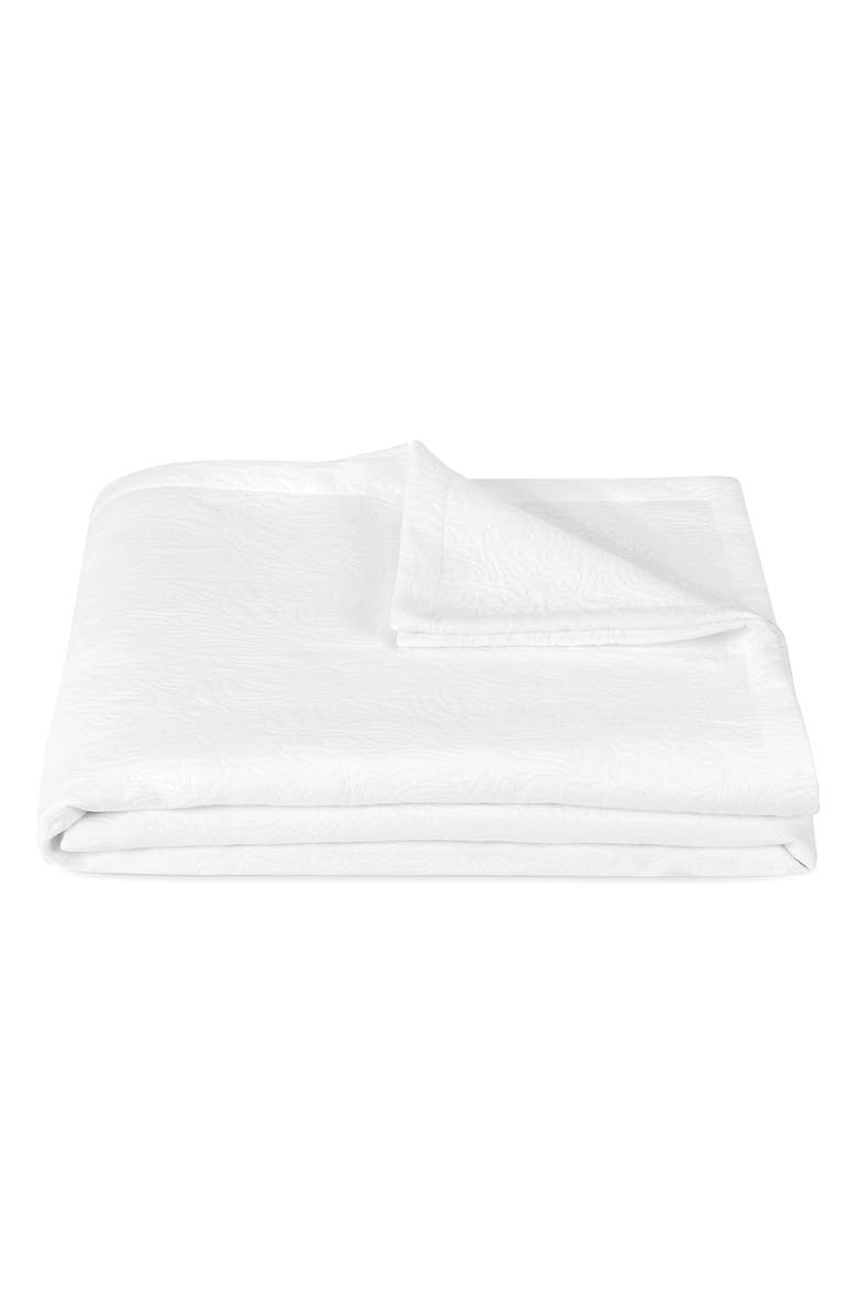 Matouk Cora Coverlet, Main, color, White/ White