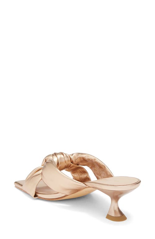 Stuart Weitzman Playa 50 Knot Kitten Heel Sandal In Gold