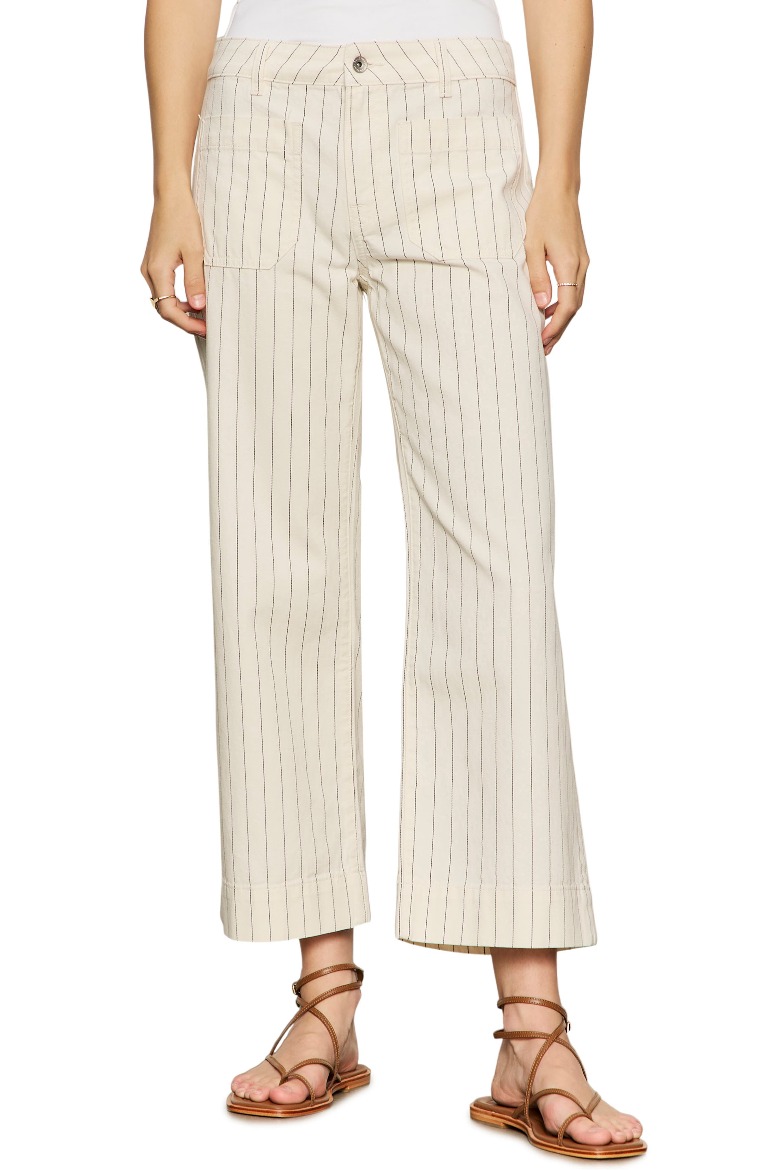 selected BLEACHED WHITE PINSTRIPE