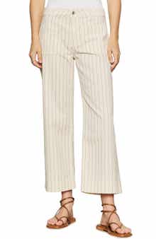 The Marine Stripe Crop Wide Leg Jeans
