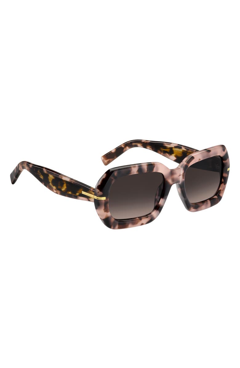 BOSS 54mm Rectangular Sunglasses, Alternate, color, Pink Multi