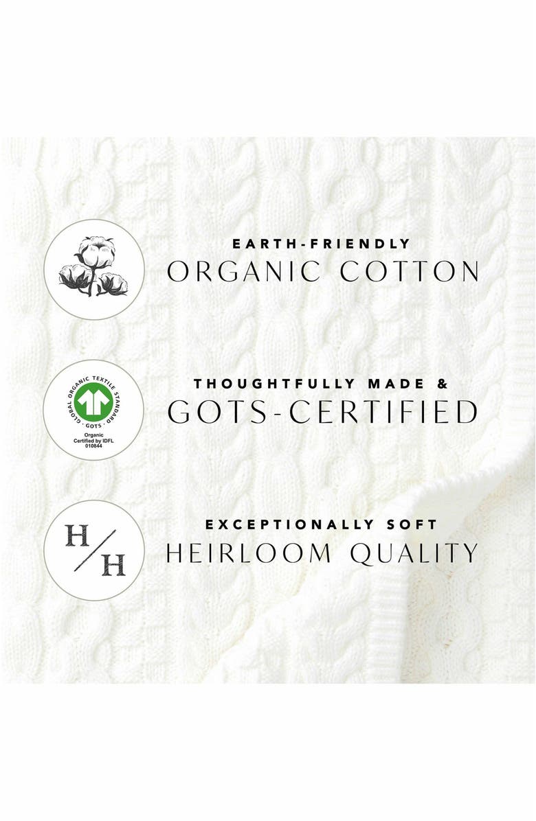 Hope & Henry Baby Girls' Organic Peter Pan Collar Sweater Dress, Infant, Alternate, color, Gray Heather Cable