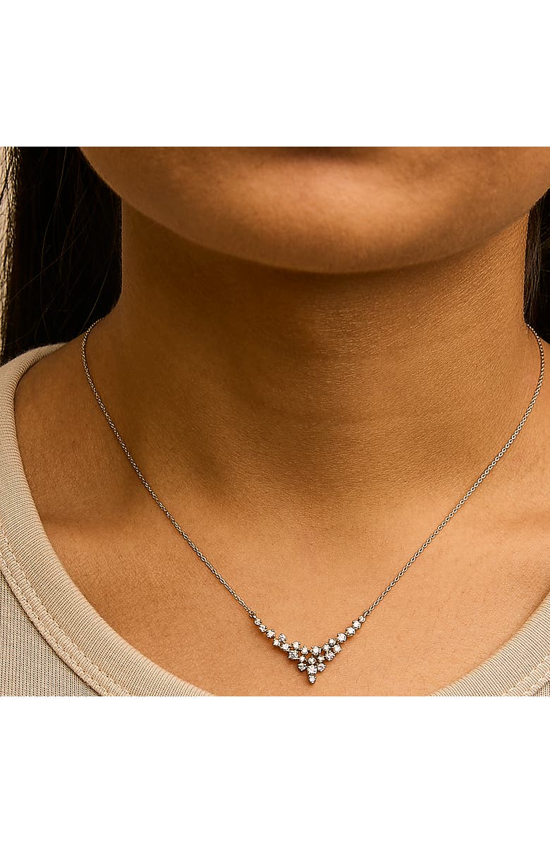 Haus of Brilliance 14K Yellow Gold 1/2 Cttw Diamond Scattered "V" Necklace, Alternate, color, Yellow