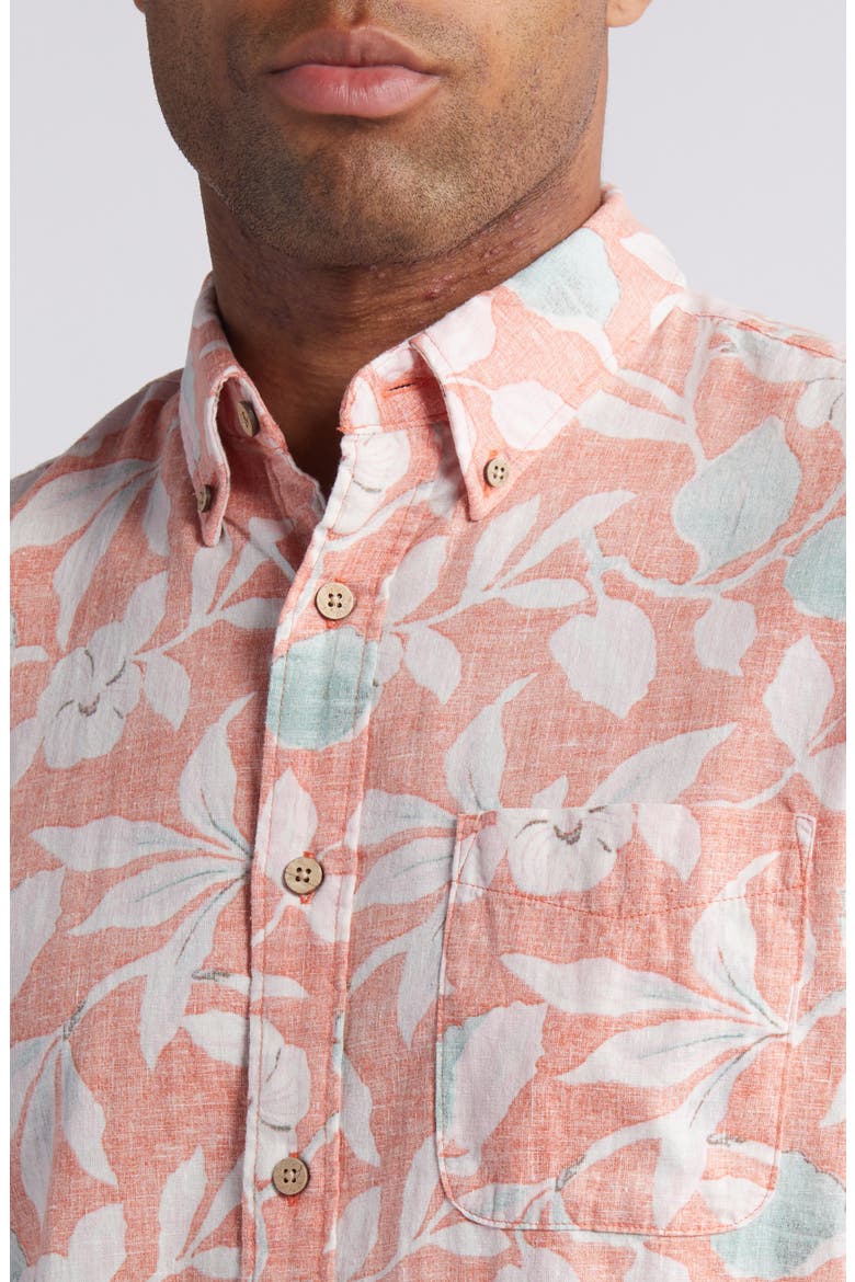 Breeze Short Sleeve Button-Down Shirt, Alternate, color, GINGER FLORAL