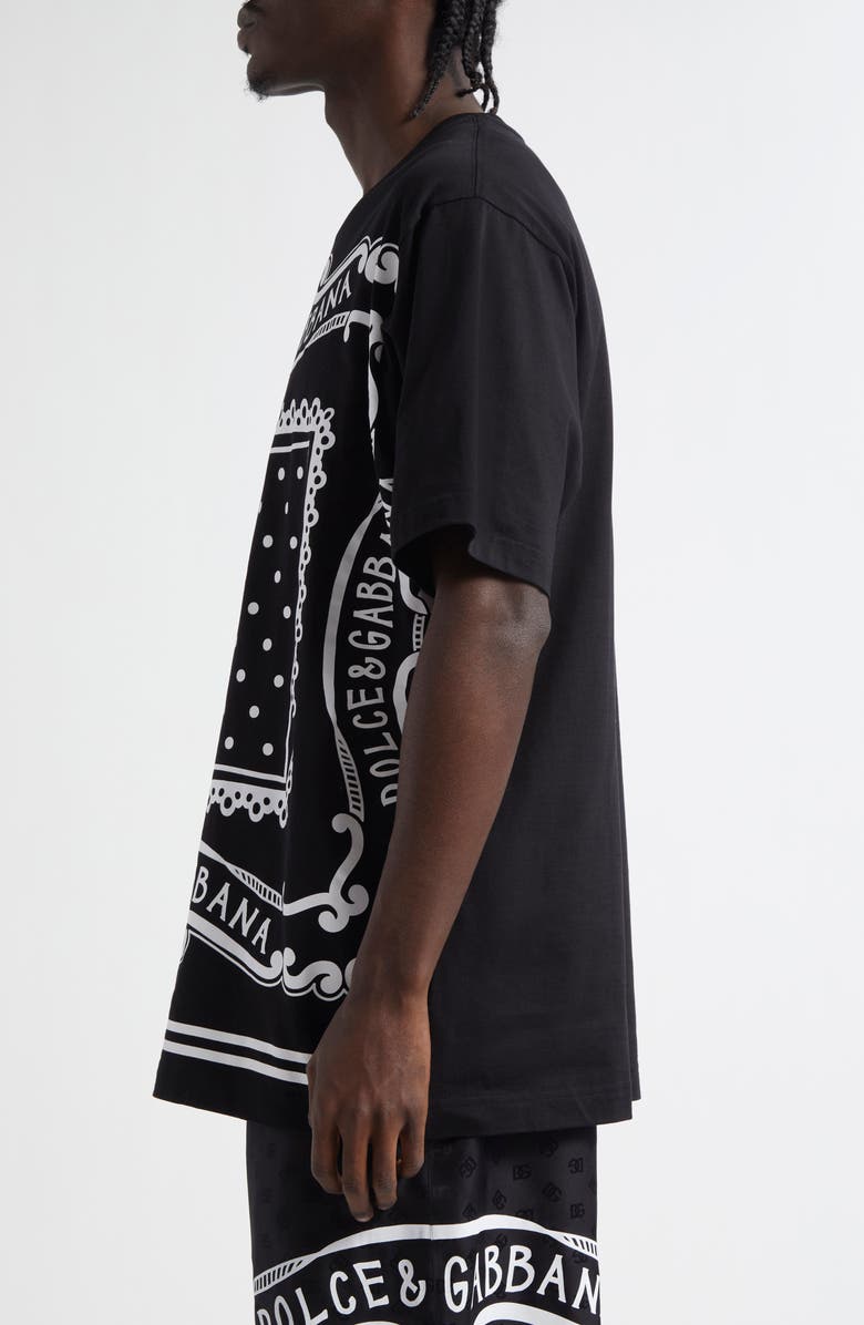 Dolce&Gabbana Bandana Print Cotton T-Shirt, Alternate, color, N0000 Nero