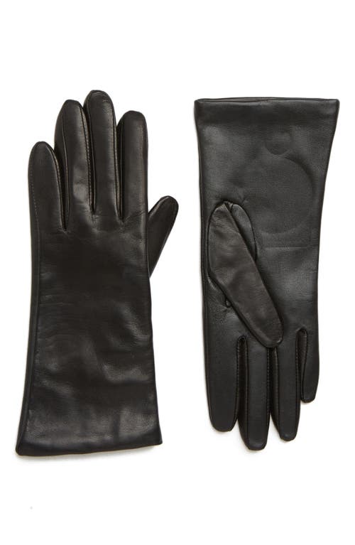 Nordstrom Cashmere Lined Leather Touchscreen Gloves in Black at Nordstrom, Size 9