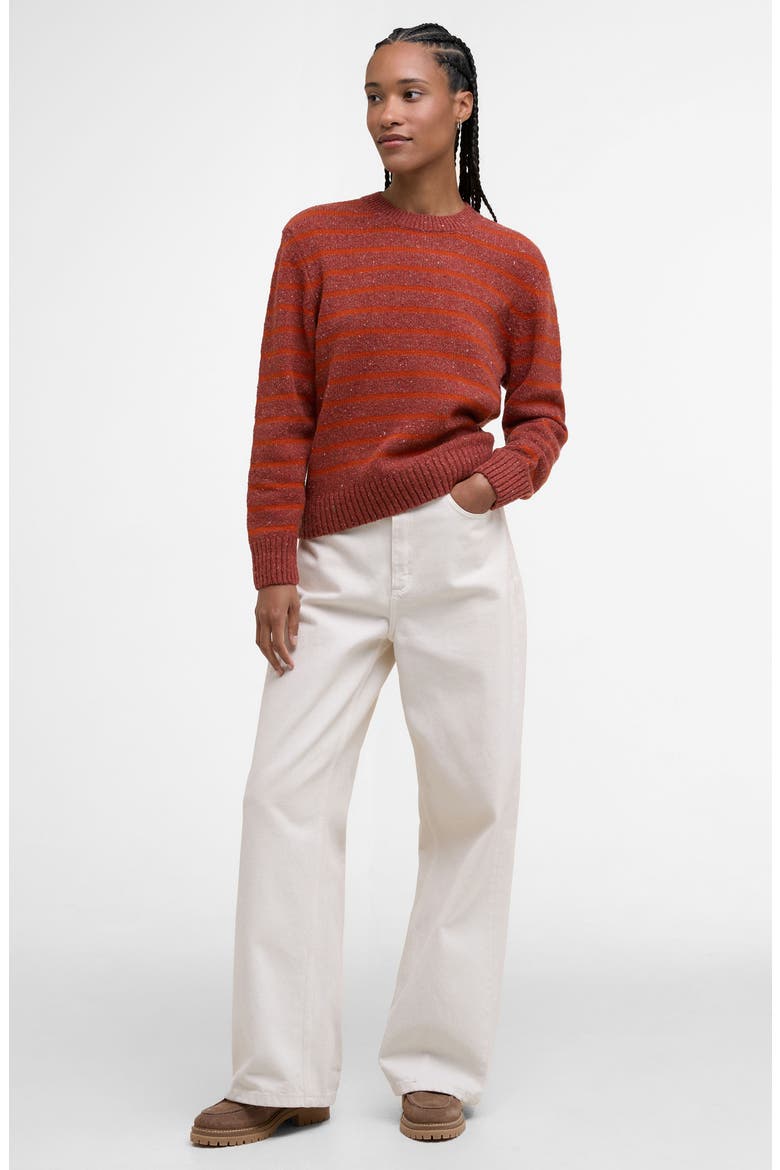 Claydon Stripe Sweater, Alternate, color, BURNT ORANGE STRIPE