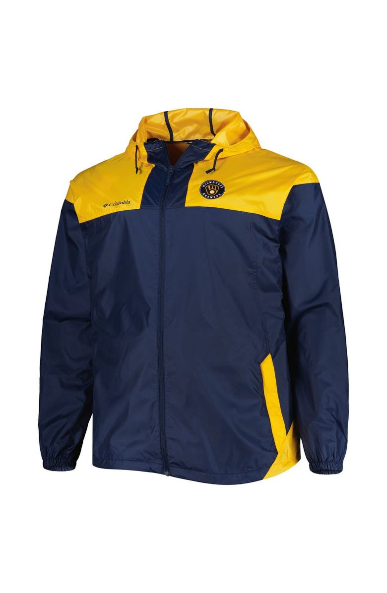 Columbia Men's Columbia Navy Milwaukee Brewers Flash Forward Challenger Omni-Shade Full-Zip Windbreaker, Alternate, color, Navy