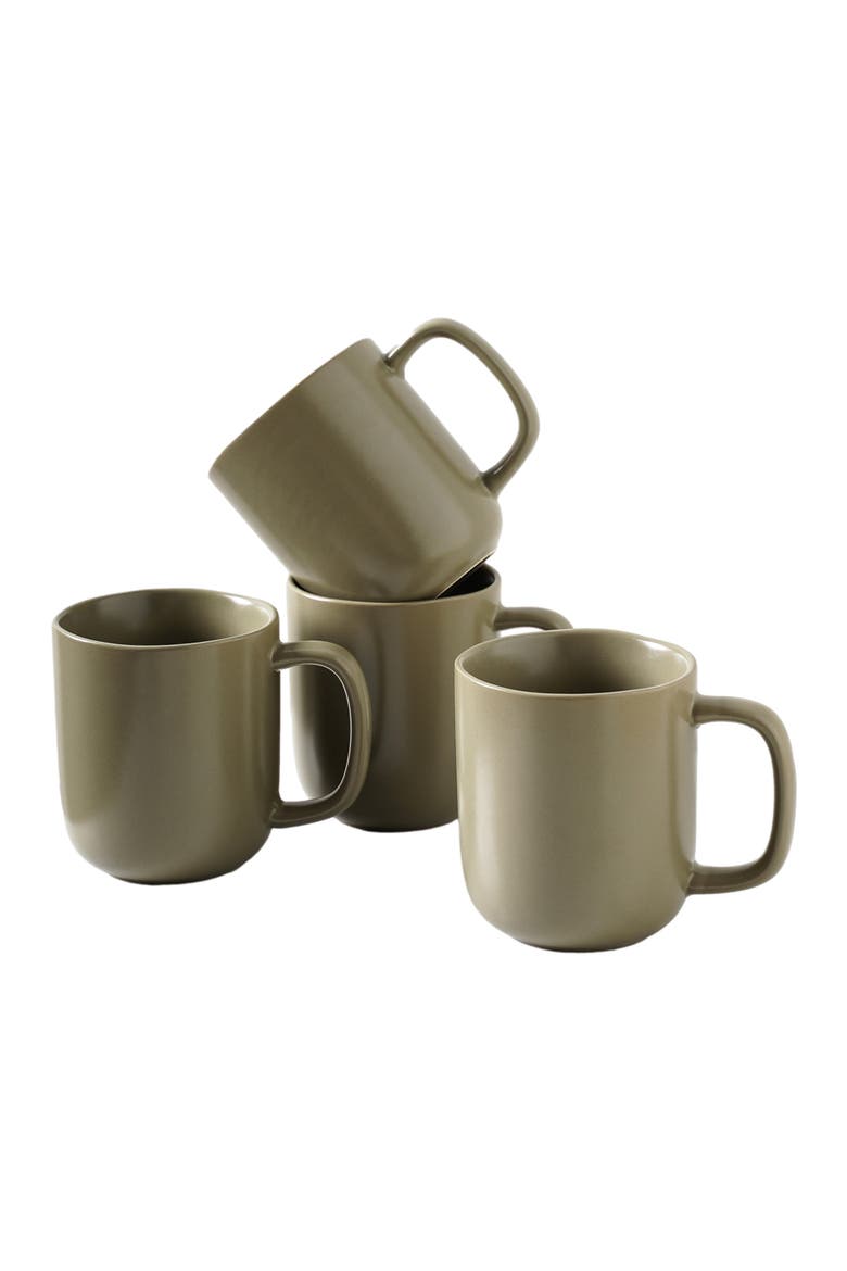 Tom Stoneware 4-Piece Mug Set, Alternate, color, Olive