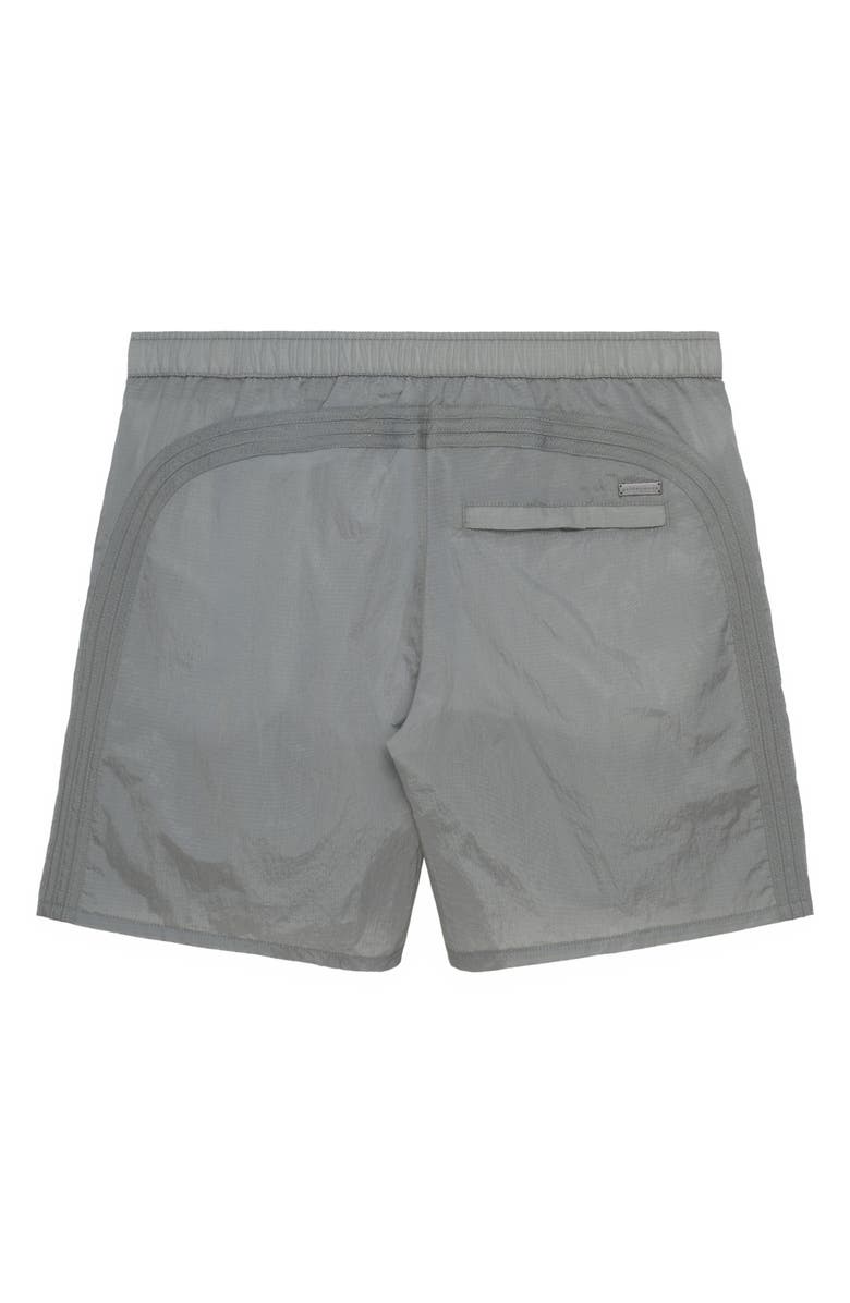 Sundek Back Elastic Waist Swim Trunks, Alternate, color, Frost Grey