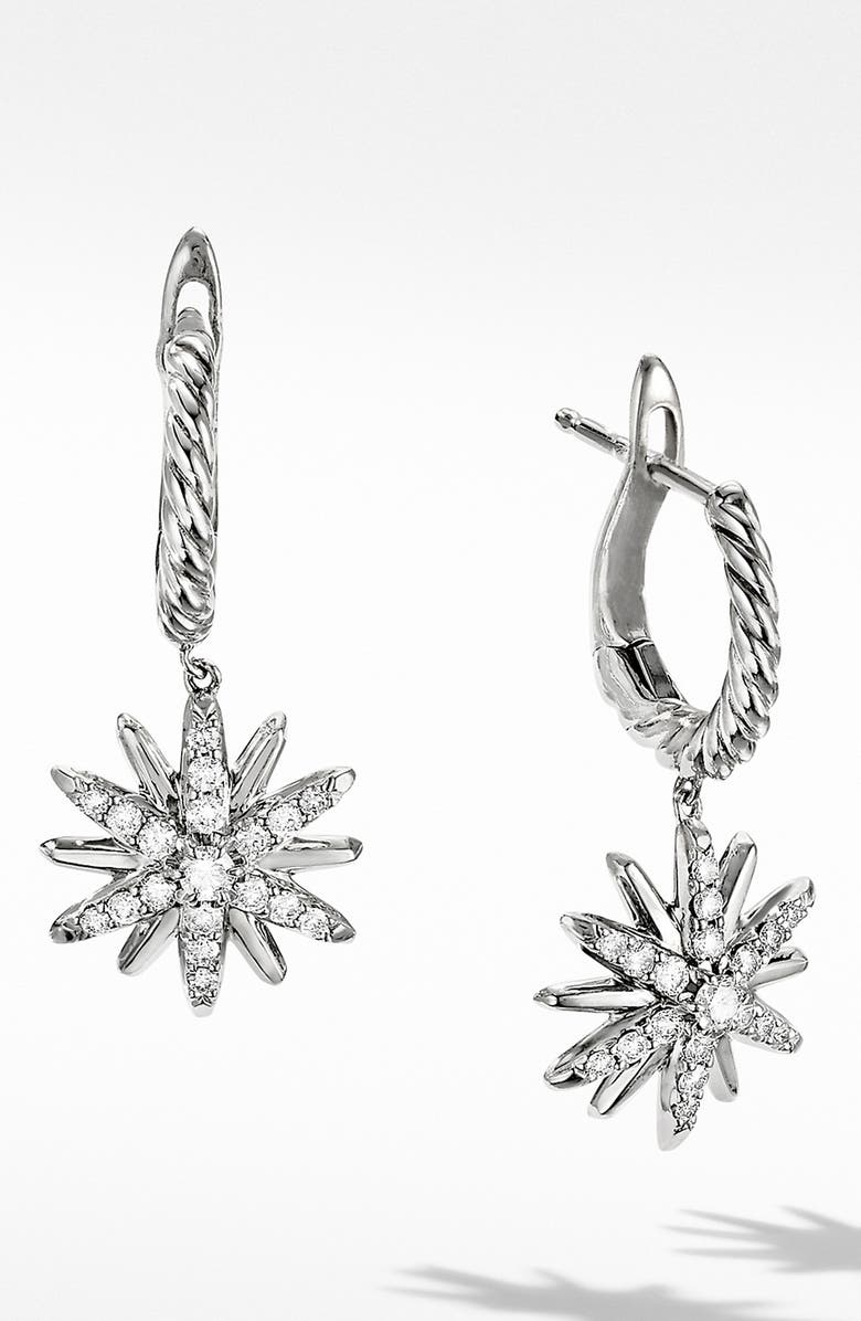 David Yurman Starburst Pavé Diamond Drop Earrings, Main, color, 