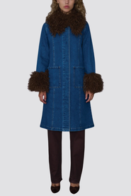 TT Studios Penny Denim Faux Fur Jacket