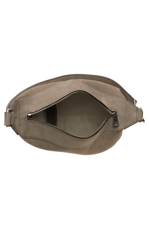 Tod's Meda Nubuck Leather Shoulder Bag In Gray