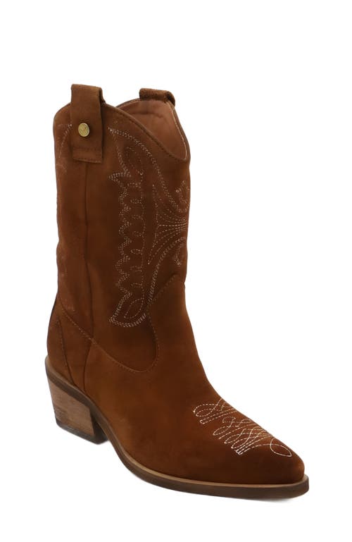 Stivali New York Suede Unstoppable Western Cowboy Boots In Brown