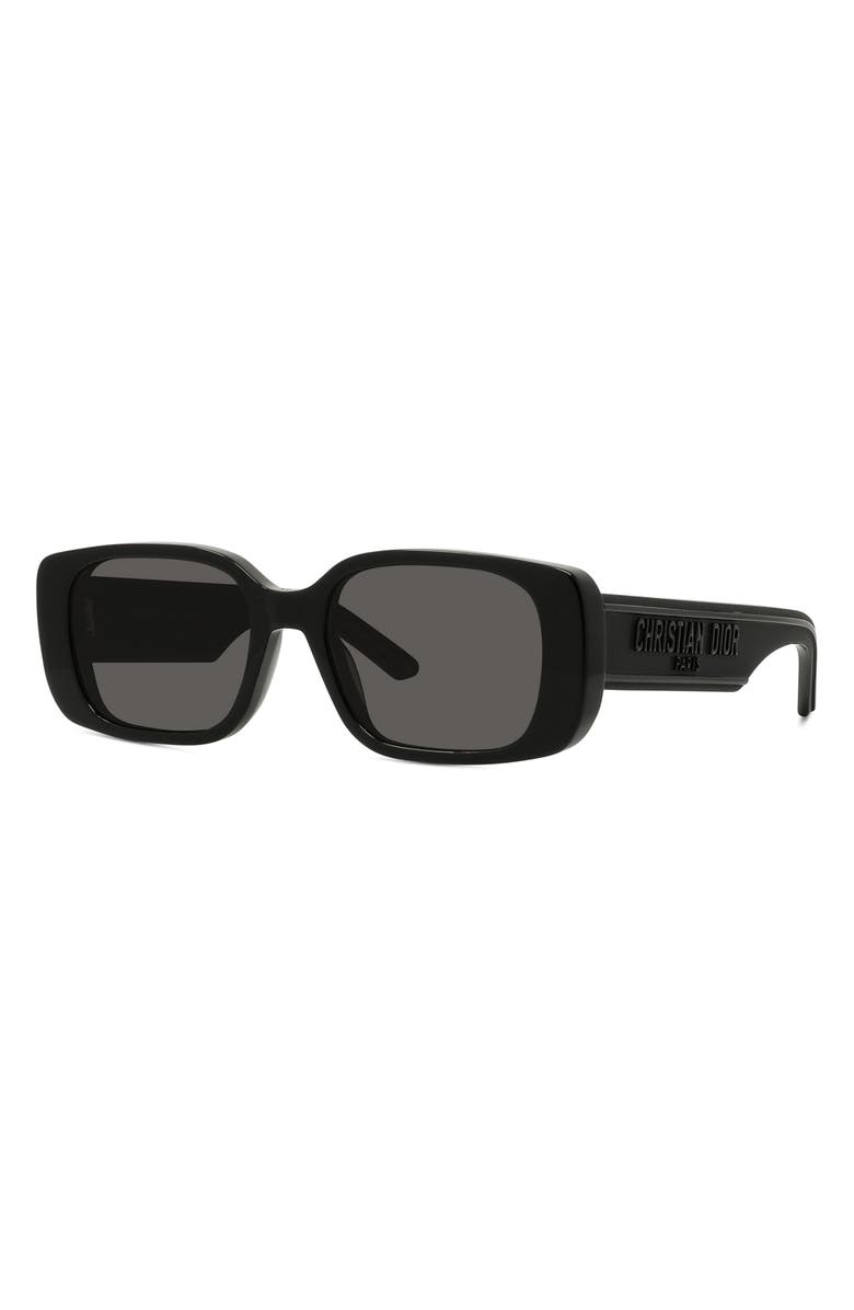 DIOR Wildior S2U 53mm Rectangular Sunglasses, Alternate, color, Black/ Grey