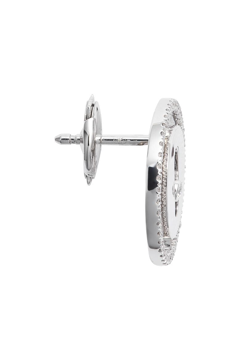 Lucky Move Diamond Pavé Button Earrings, Alternate, color, WHITE GOLD