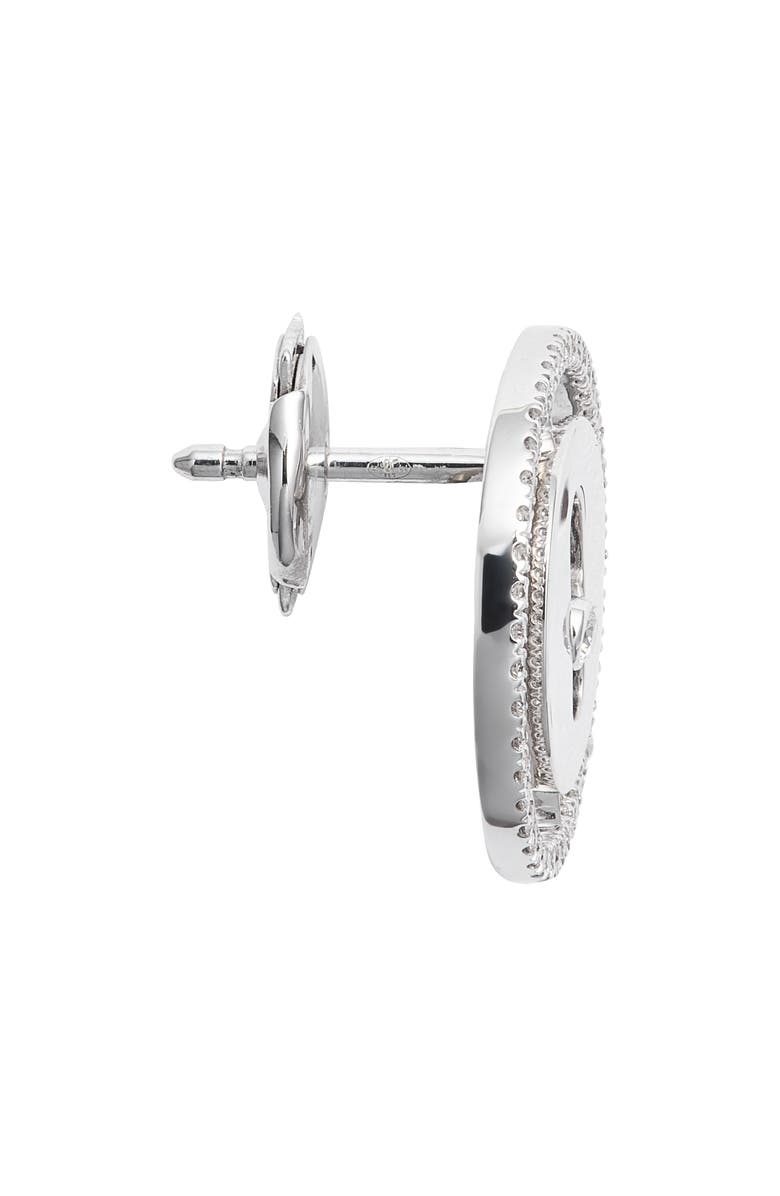 Messika Lucky Move Diamond Pavé Button Earrings, Alternate, color, White Gold