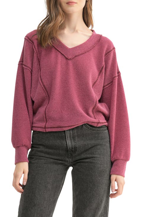 V-Neck Long Sleeve Top