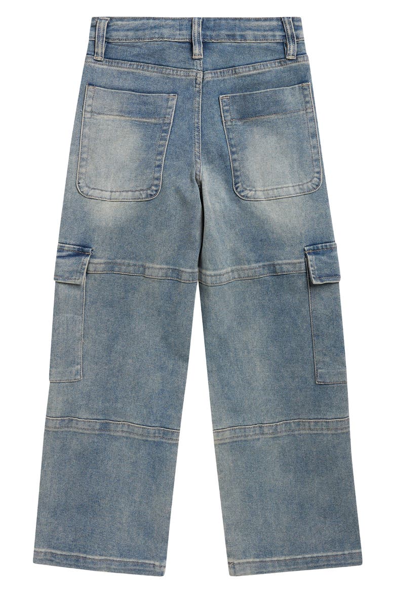 Kids' Baggy Cargo Jeans, Alternate, color, BLUE
