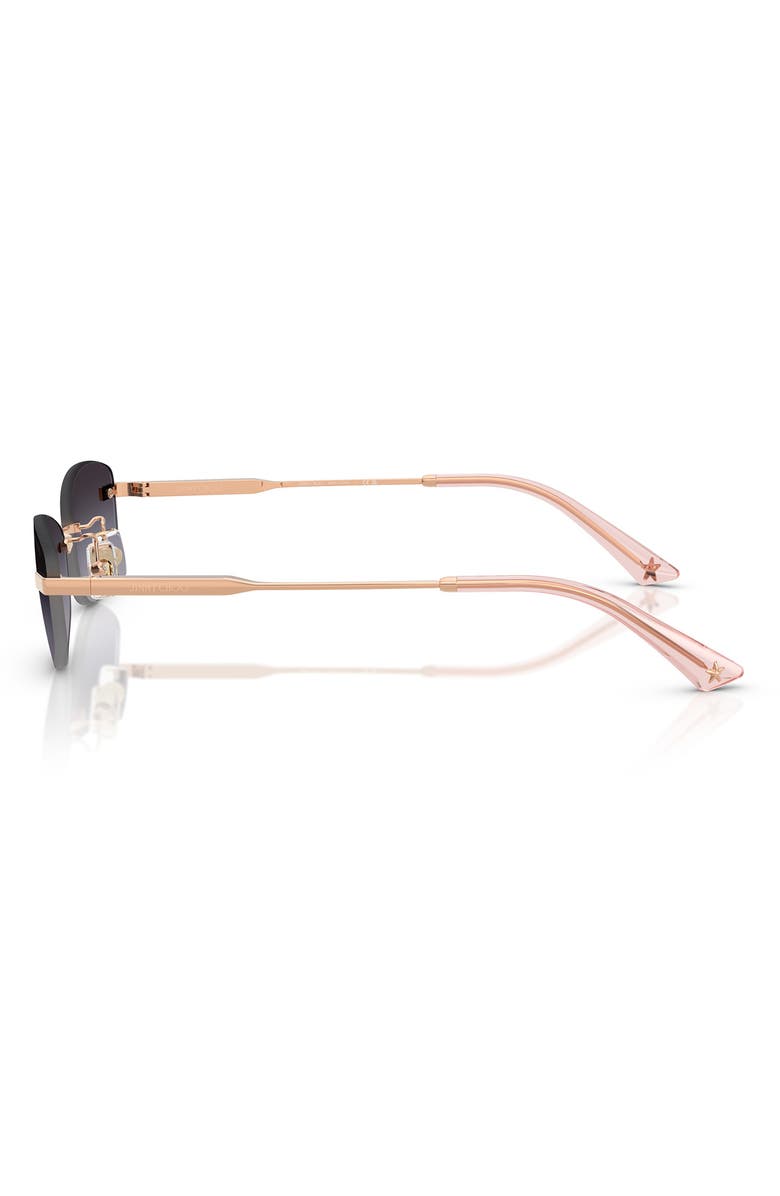 Jimmy Choo 57mm Oval Sunglasses, Alternate, color, Rose Gold 1