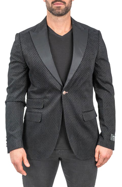 Interrupted Black One-Button Sport Coat