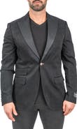 Maceoo Interrupted Black One-Button Sport Coat