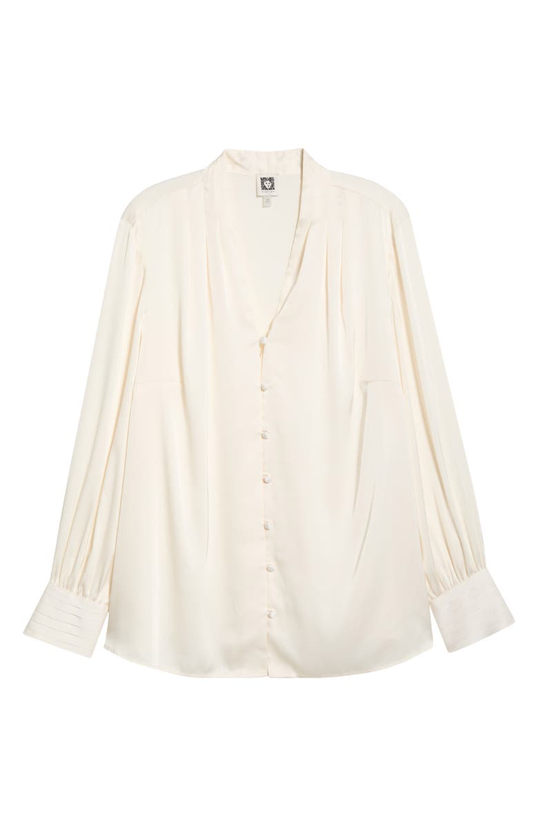 Anne Klein Pleated Top, Alternate, color, White Dove