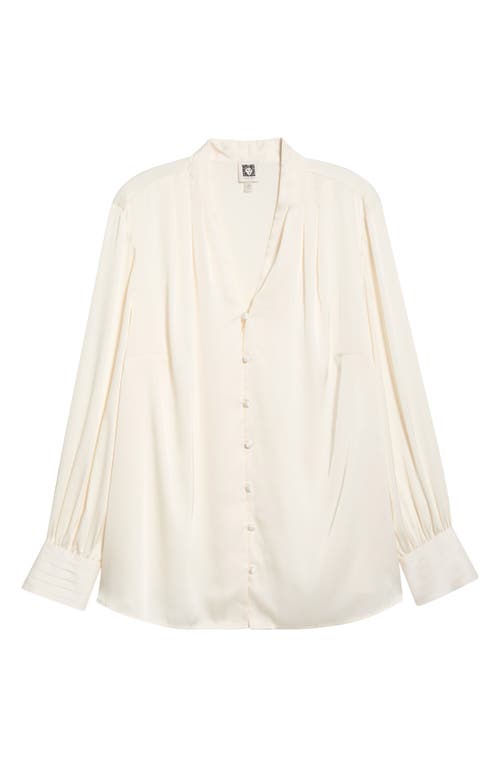 Anne Klein Pleated Top In Neutral