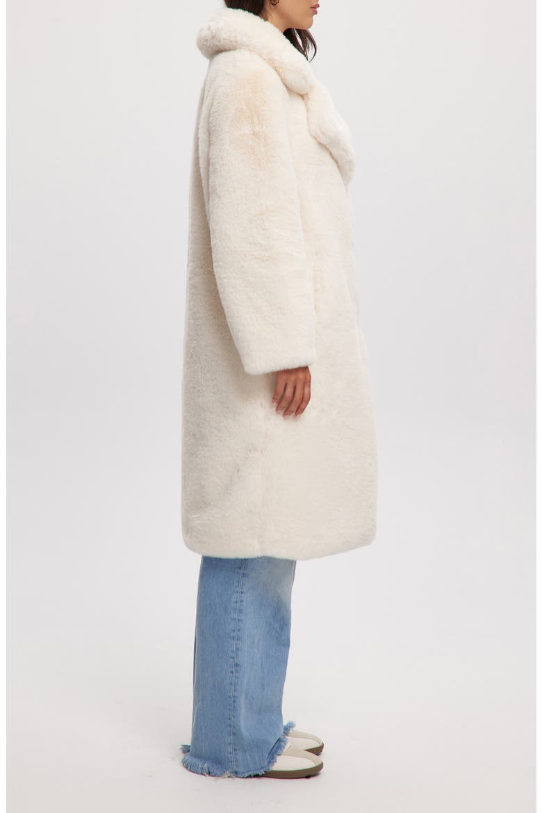 Savannah Faux Fur Longline Coat, Alternate, color, IVORY