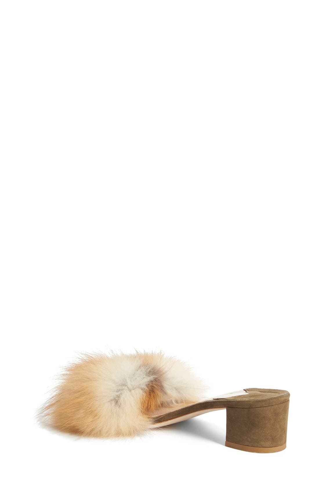 Brother Vellies 'Tufted' Genuine Fox Fur Slide Sandal, Alternate, color, 